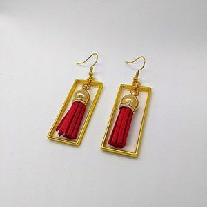Red Tassel Earrings